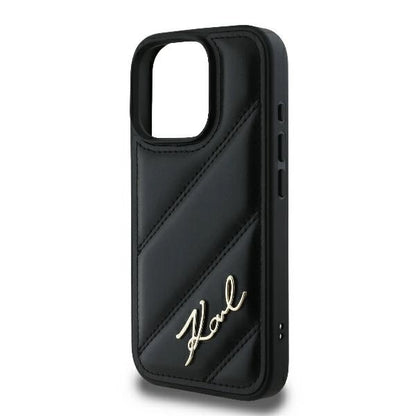 Karl Lagerfeld Quilted Signature iPhone 16 Pro Case - Black_5