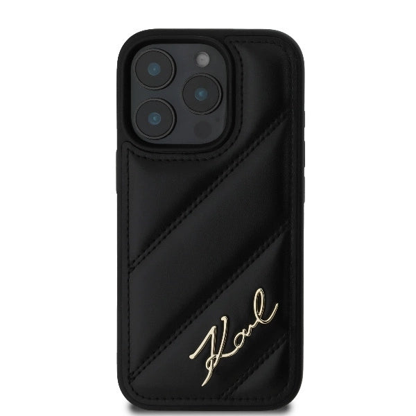 Karl Lagerfeld Quilted Signature iPhone 16 Pro Max Case - Black_2