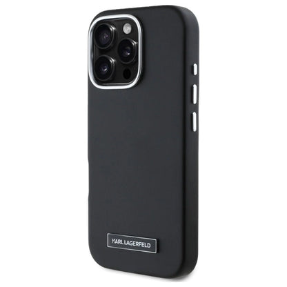 Karl Lagerfeld FW Metal Plate MagSafe iPhone 16 Pro Case - Black_1