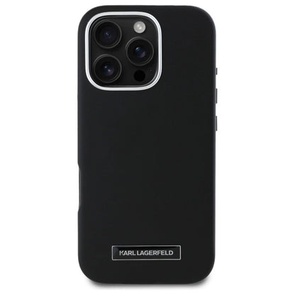 Karl Lagerfeld FW Metal Plate MagSafe iPhone 16 Pro Case - Black_2