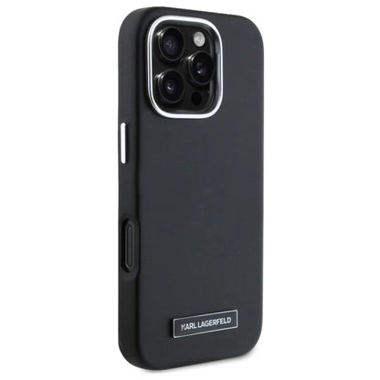 Karl Lagerfeld FW Metal Plate MagSafe iPhone 16 Pro Case - Black_3