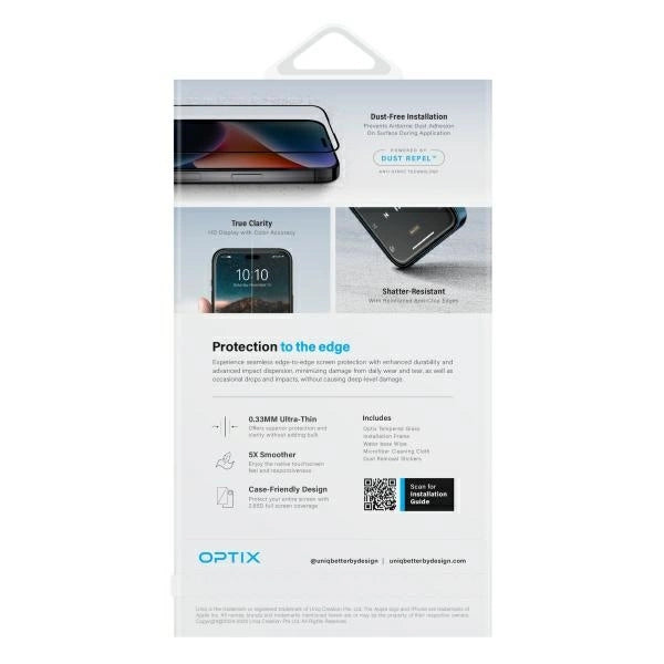 Uniq Optix Vivid tempered glass with applicator for iPhone 16 Pro_2
