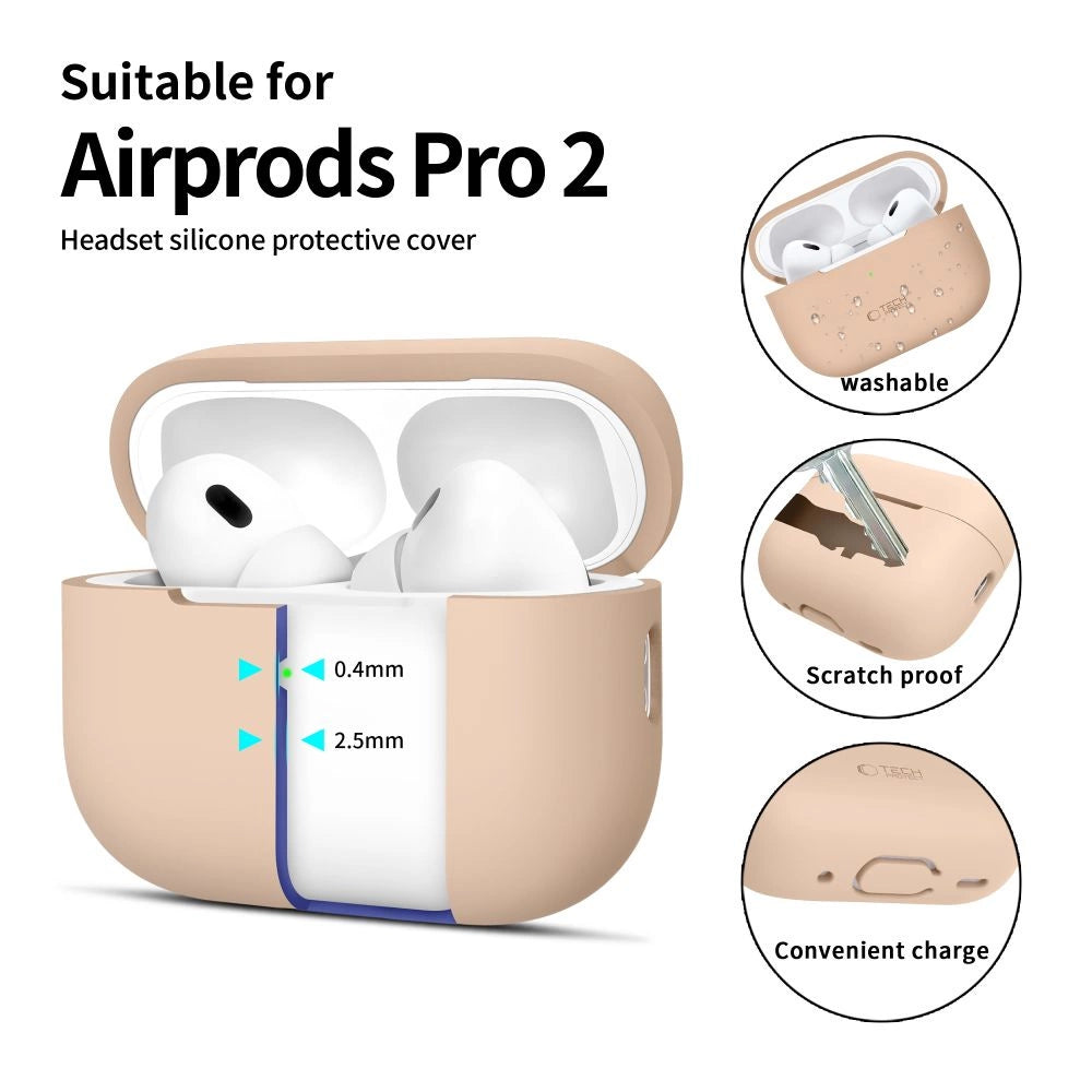 Tech-Protect Silicone Case for Apple AirPods Pro 1 / 2 - Beige_1