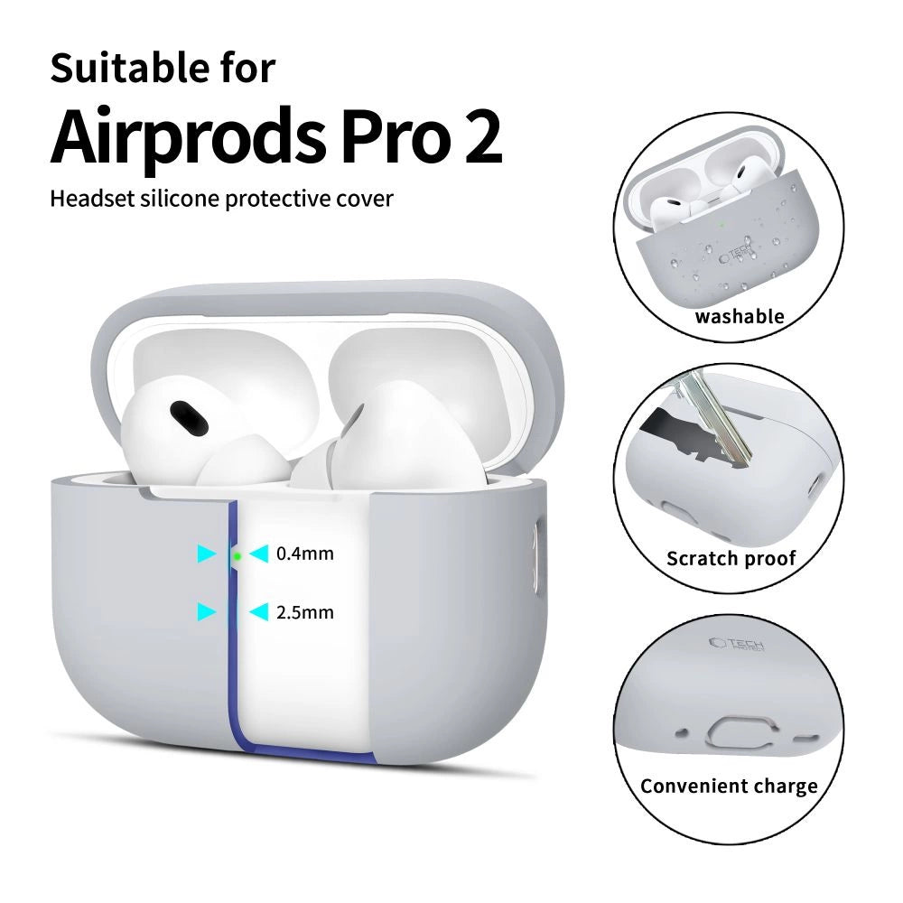 Tech-Protect Silicone Case for Apple AirPods Pro 1 / 2 - Gray_1