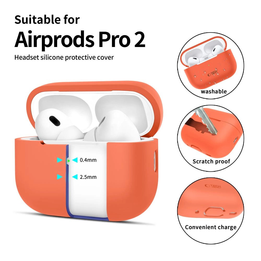 Tech-Protect Silicone Case for Apple AirPods Pro 1 / 2 - Orange_1