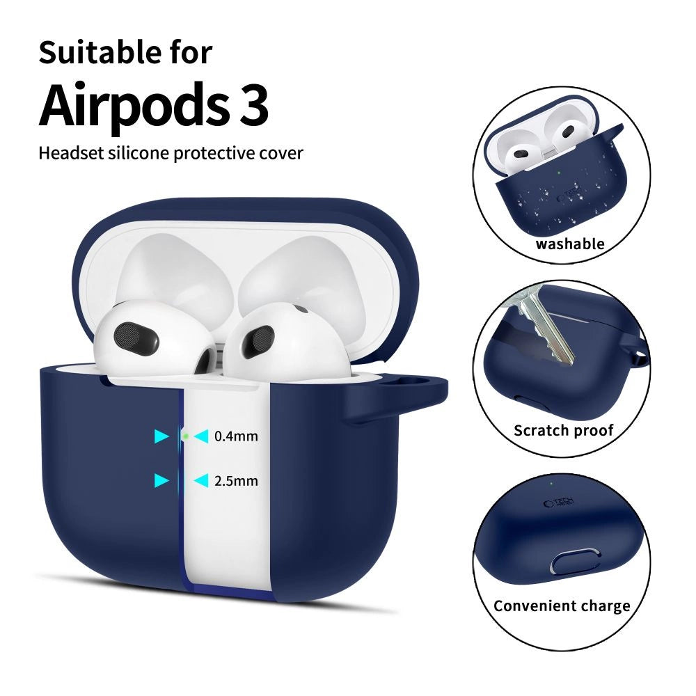 Tech-Protect Silicone Hook Case for Apple AirPods 3 - Blue_1