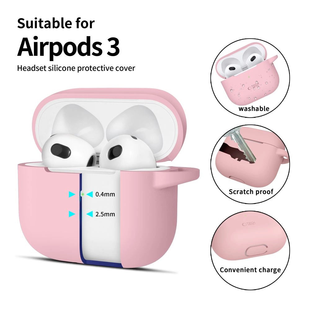 Tech-Protect Silicone Hook Case for Apple AirPods 3 - Pink_1