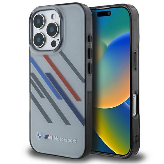 BMW Motosport IML Random Stripes iPhone 16 Pro Case - Gray_0