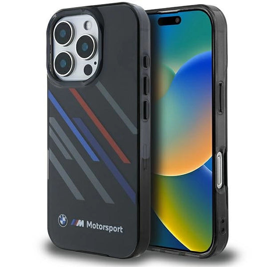 BMW Motosport IML Random Stripes iPhone 16 Pro Case - Black_0