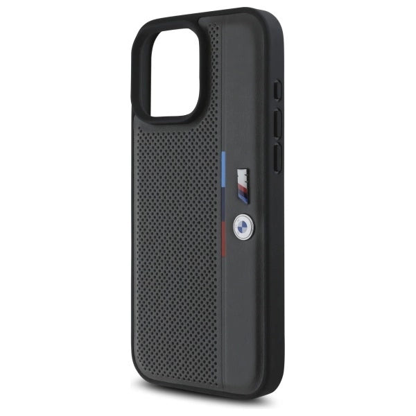 BMW M Perforated Tricolor Detail Line iPhone 16 Pro Case - Dark Gray_5