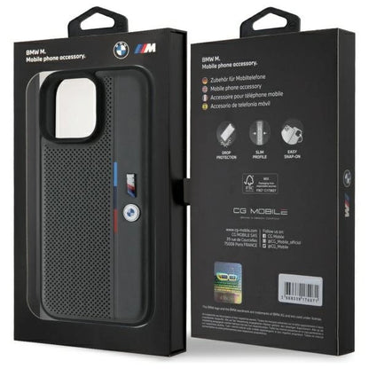 BMW M Perforated Tricolor Detail Line iPhone 16 Pro Case - Dark Gray_7