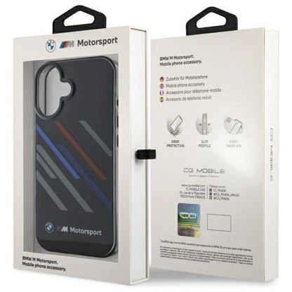 BMW Motosport IML Random Stripes iPhone 16 Plus Case - Black_7