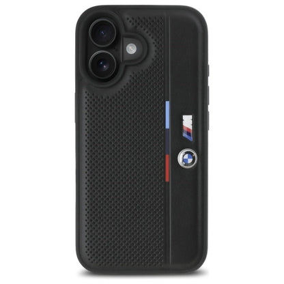 BMW M Perforated Tricolor Detail Line iPhone 16 Case - Black_2