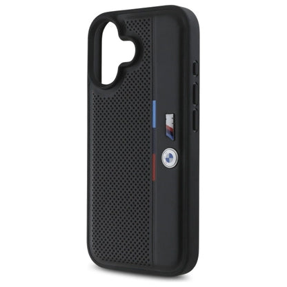 BMW M Perforated Tricolor Detail Line iPhone 16 Case - Black_5