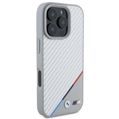 BMW M Carbon Tricolor Line MagSafe Case for iPhone 16 Pro - Gray_3