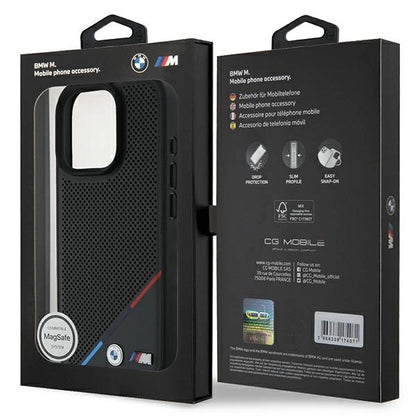 BMW M Perforated Tricolor Line MagSafe Case for iPhone 16 Pro - Black_7