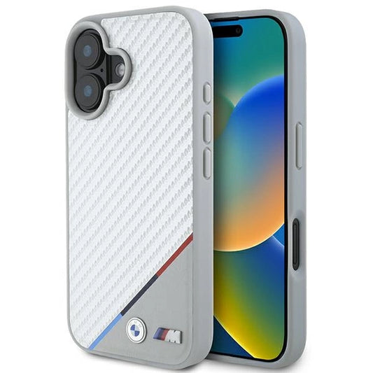 BMW M Carbon Tricolor Line MagSafe iPhone 16 Case - Gray_0