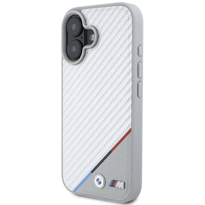 BMW M Carbon Tricolor Line MagSafe iPhone 16 Case - Gray_1