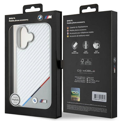 BMW M Carbon Tricolor Line MagSafe iPhone 16 Case - Gray_7