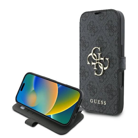 Guess 4G Metal Logo iPhone 16 Case - Black_0