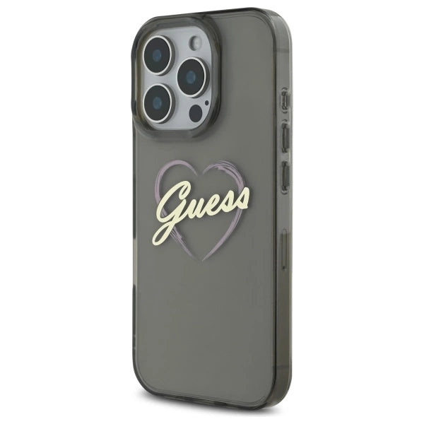 Guess IML Heart Case for iPhone 16 Pro - Black_1