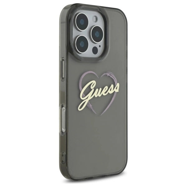 Guess IML Heart Case for iPhone 16 Pro - Black_3