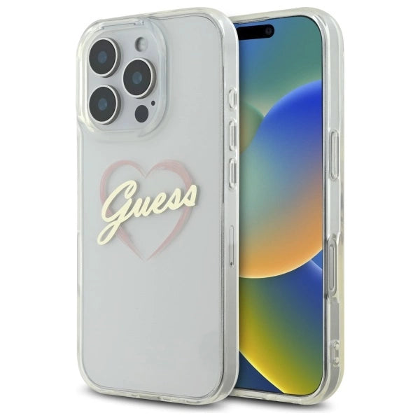 Guess IML Heart Case for iPhone 16 Pro - Transparent_0
