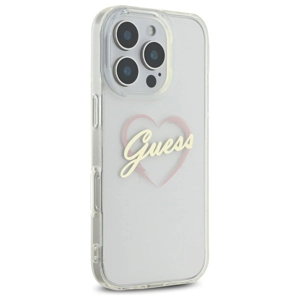 Guess IML Heart Case for iPhone 16 Pro - Transparent_3