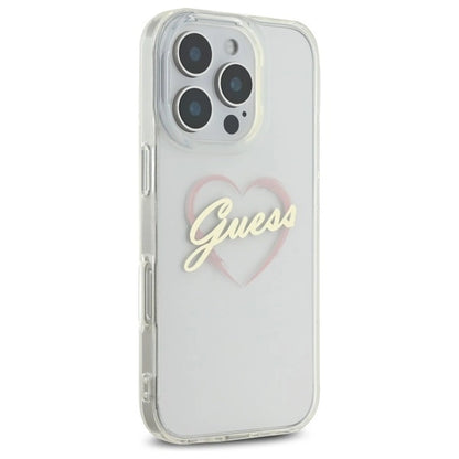 Guess IML Heart Case for iPhone 16 Pro - Transparent_3