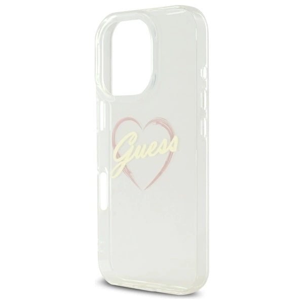 Guess IML Heart Case for iPhone 16 Pro - Transparent_5