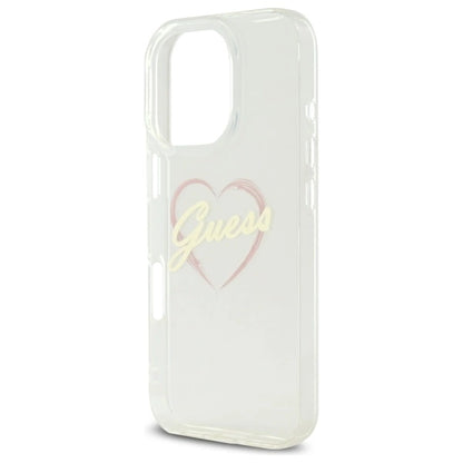 Guess IML Heart Case for iPhone 16 Pro - Transparent_5