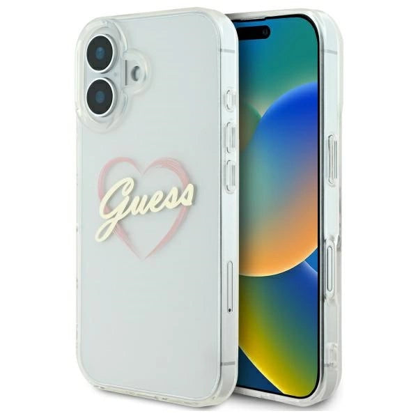 Guess IML Heart Case for iPhone 16 plus - Transparent_0