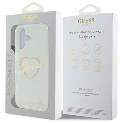 Guess IML Heart Case for iPhone 16 plus - Transparent_7