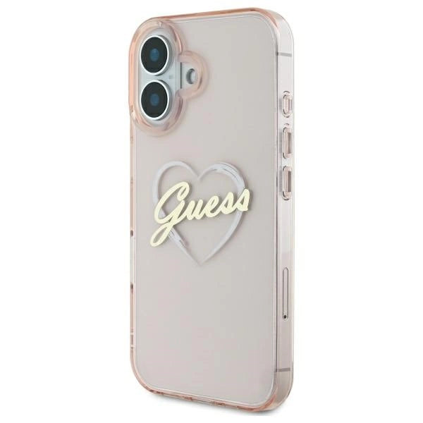 Guess IML Heart iPhone 16 Case - Pink_1