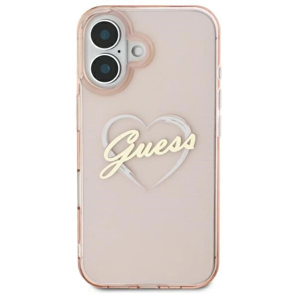 Guess IML Heart iPhone 16 Case - Pink_2