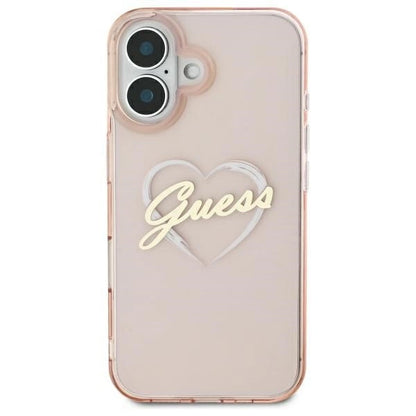 Guess IML Heart iPhone 16 Case - Pink_2