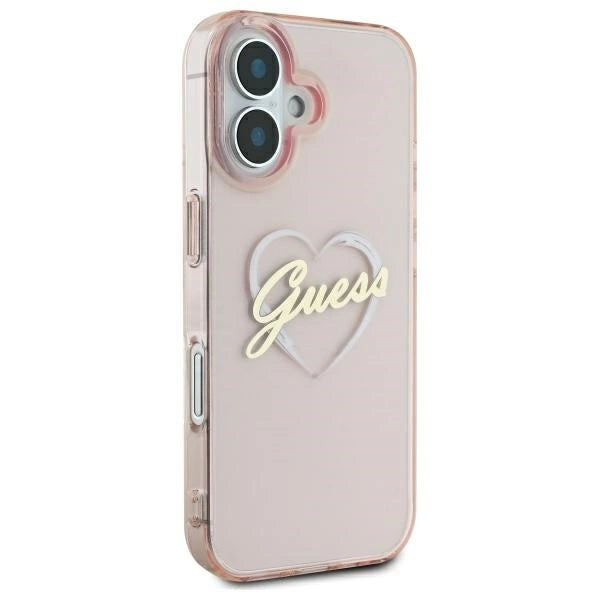 Guess IML Heart iPhone 16 Case - Pink_3