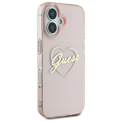 Guess IML Heart iPhone 16 Case - Pink_3