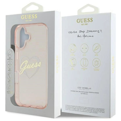 Guess IML Heart iPhone 16 Case - Pink_7