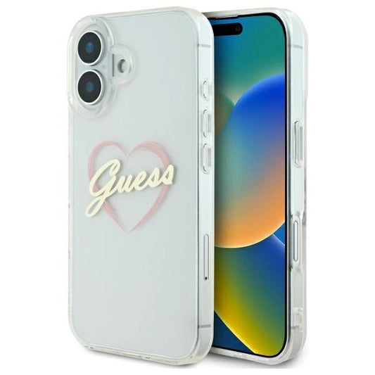 Guess IML Heart iPhone 16 Case - Transparent_0