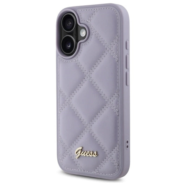 Guess Quilted Metal Logo case for iPhone 16 - light purple_1