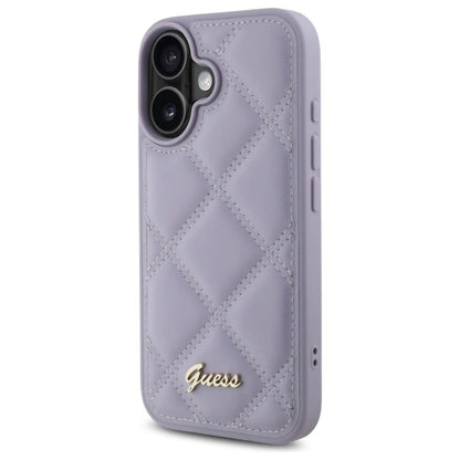 Guess Quilted Metal Logo case for iPhone 16 - light purple_1