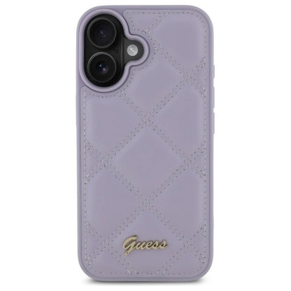 Guess Quilted Metal Logo case for iPhone 16 - light purple_2