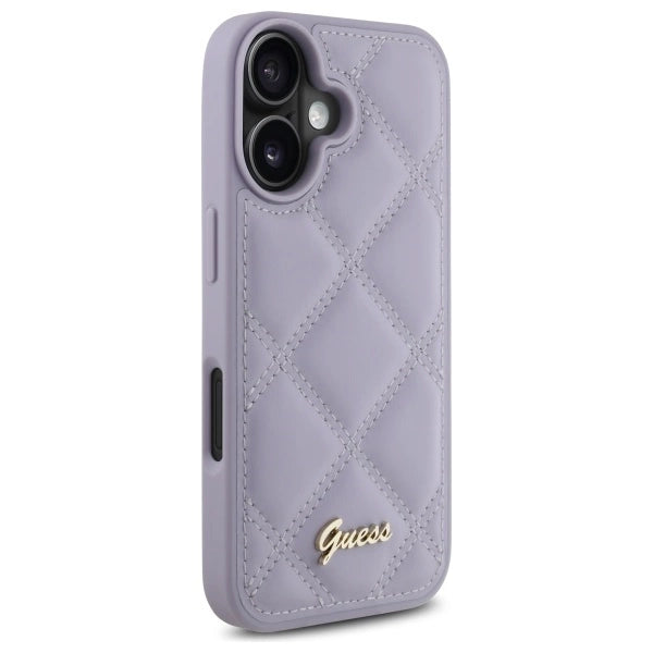 Guess Quilted Metal Logo case for iPhone 16 - light purple_3