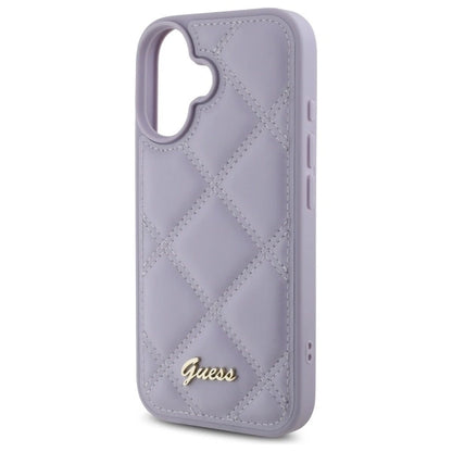 Guess Quilted Metal Logo case for iPhone 16 - light purple_5