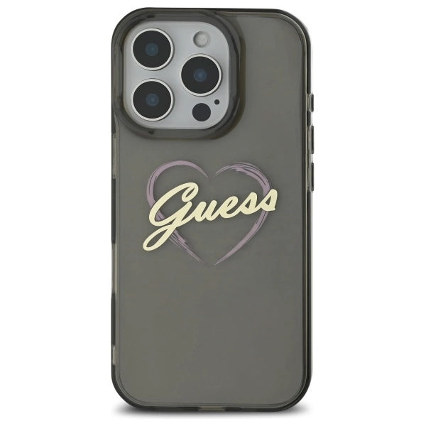 Guess IML Heart Case for iPhone 16 Pro Max - Black_2
