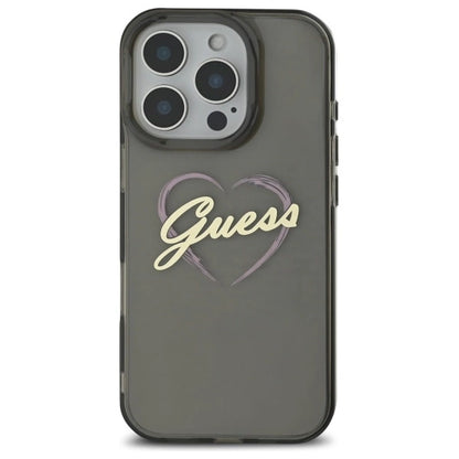 Guess IML Heart Case for iPhone 16 Pro Max - Black_2