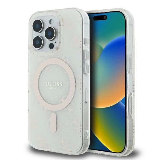 Guess IML 4G Background MagSafe iPhone 16 Pro Case - White_0