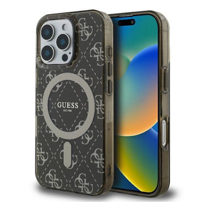 Guess IML 4G Background MagSafe iPhone 16 Pro Case - Brown_0