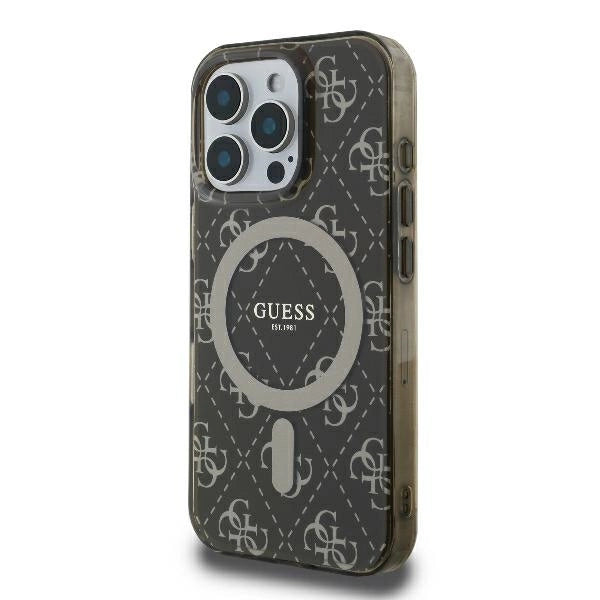 Guess IML 4G Background MagSafe iPhone 16 Pro Case - Brown_1